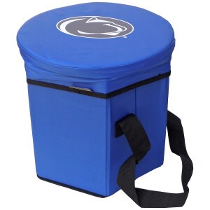 blue cooler seat with Penn State Athletic Logo and shoulder strap